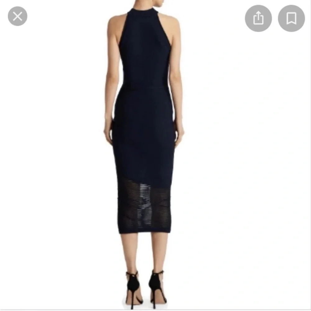 Cushnie et Ochs Stripe Mock-Neck Knit Sleeveless Body-Con Dress NWT Medium Black